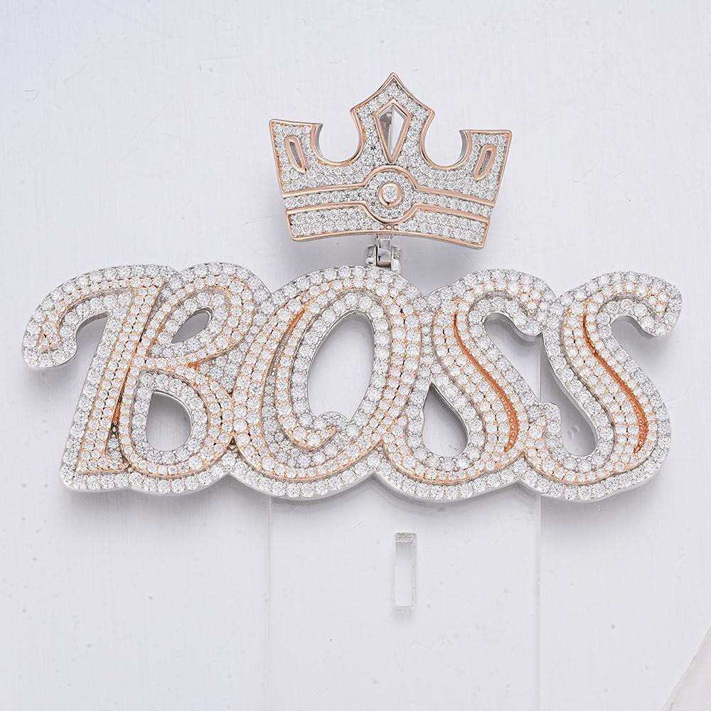 Crowned BOSS Nameplate Pendant