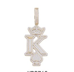 Crowned Initial K Pendant