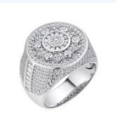 Round Cluster Signet Ring
